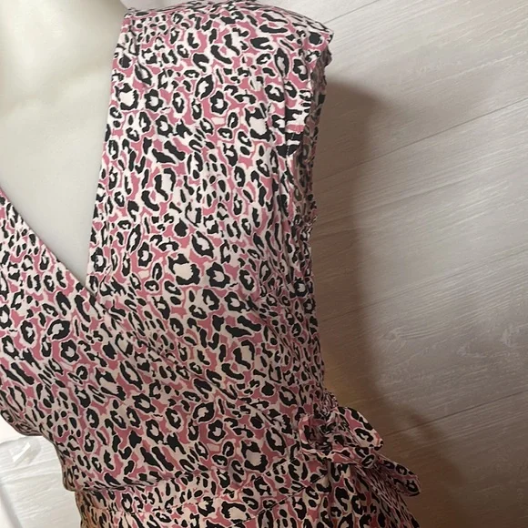 J.Crew mauve pink leopard midi wrap dress - Picture 4 of 13